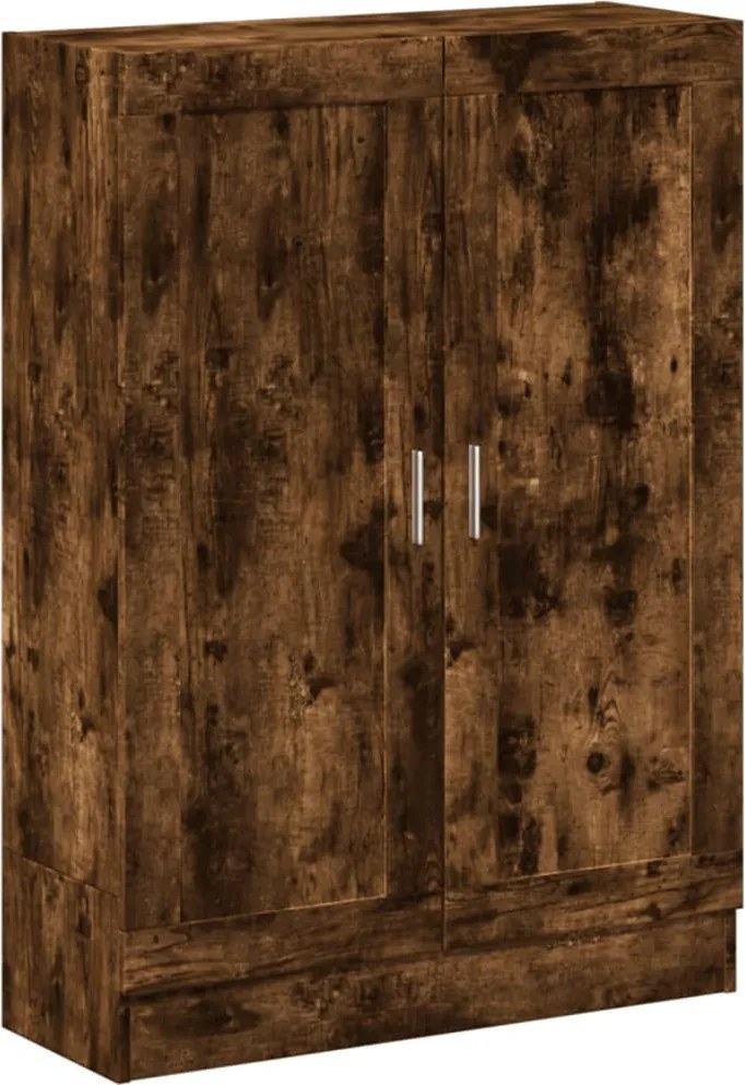 vidaXL füstös tölgy színű szerelt fa könyvszekrény 82,5x30,5x115 cm