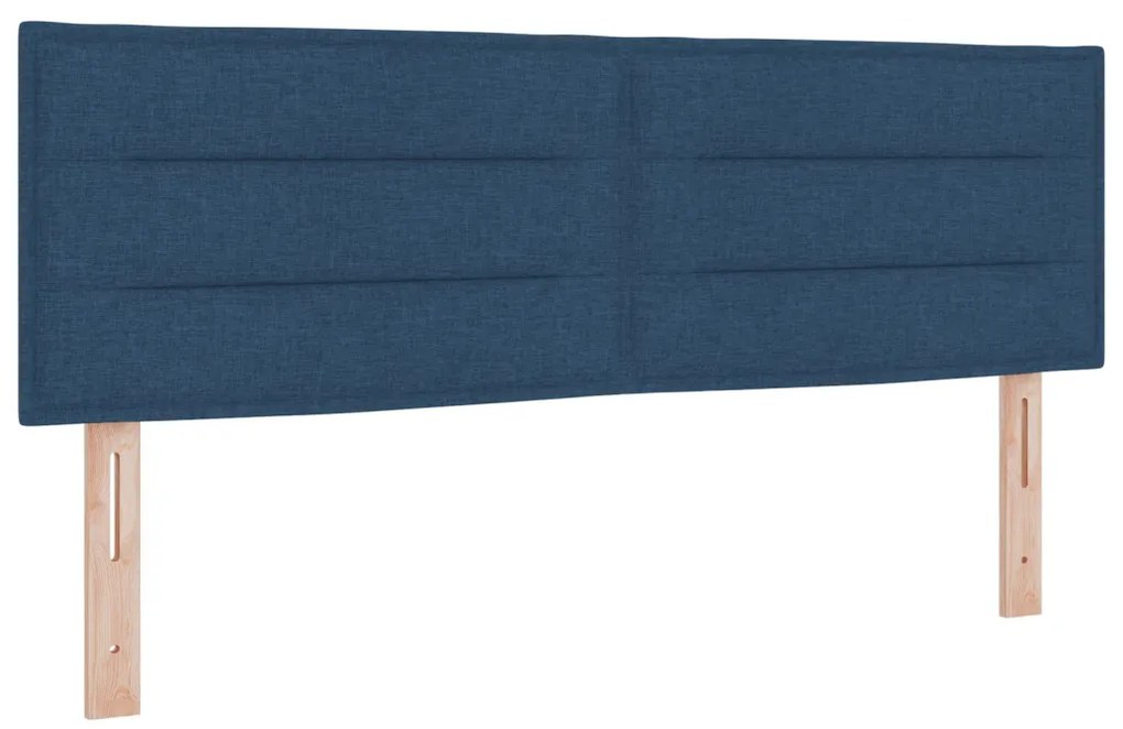 Boxspring Ágy Matrac csomagban, kék, 140 x 190 cm, szövet