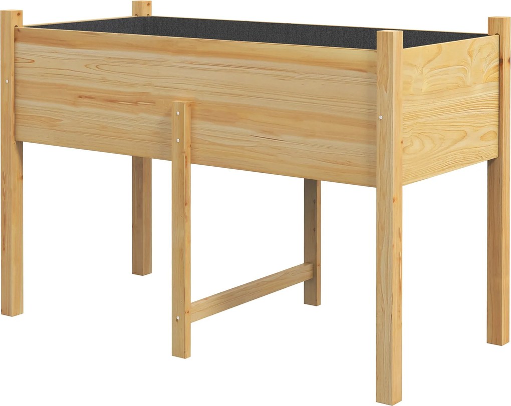 Outsunny Felemelkedett Városi Kert Fa Ültető Asztal 115x55x80 cm Ültető edény Nem Szőtt Szövet a Növények Virágok Zöldségek Terjesztésére | Aosom