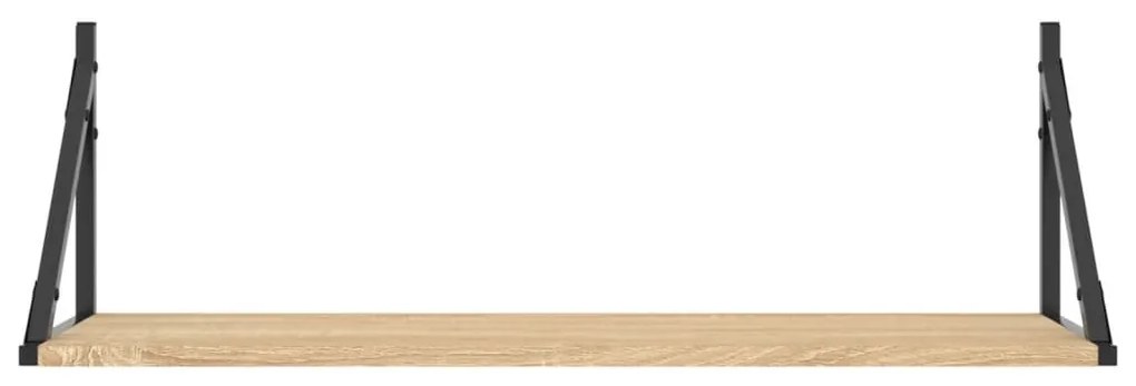2 db sonoma tölgy színű szerelt fa fali polc 80 x 25 x 25,5 cm