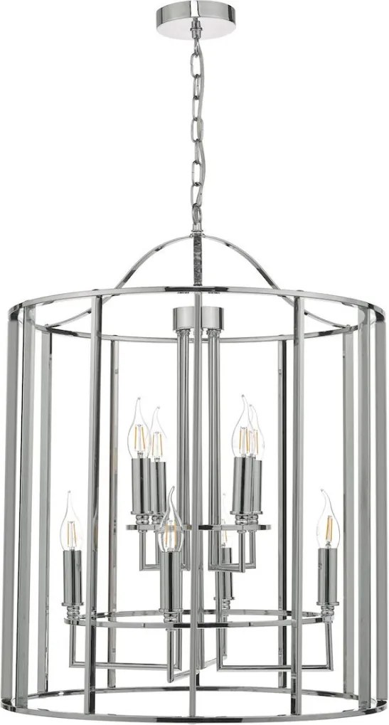 DAR LIGHTING MYK0850 MYKA Klasszikus Függesztett Lámpa Csiszolt Króm E14 IP20