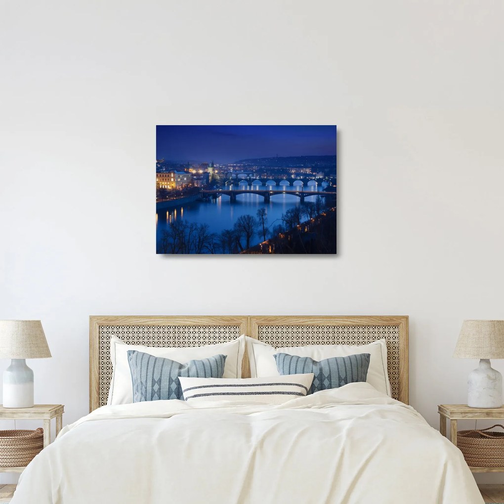 A prágai hidak képe (üvegen) (70x50 cm)