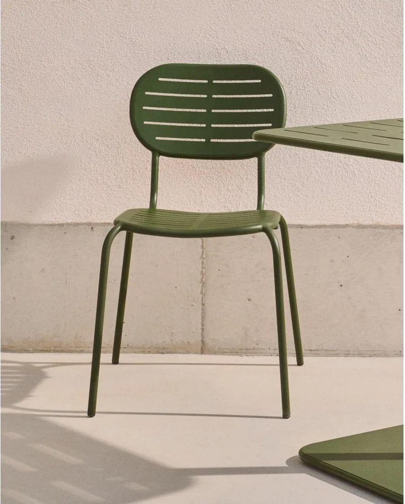 Sötétzöld fém kerti szék Brai – Kave Home