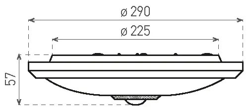 LED mennyezeti lámpa érzékelővel és vészvilágítási modullal MANA LED/16W/230V 4000K