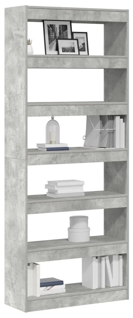 Beton Szürke Könyvespolc Beton szürke Szerelt fa 80 x 30 x 198 cm