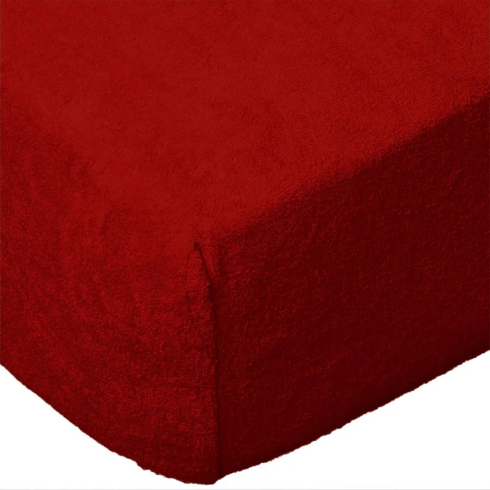 Gumis frottír lepedő 90x200x20 piros Darymex