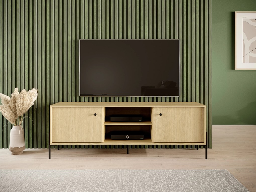 TV asztal/szekrény Scandia 153 2D (scandi tölgy + scandi fenyő). Akció -15%. 1071390