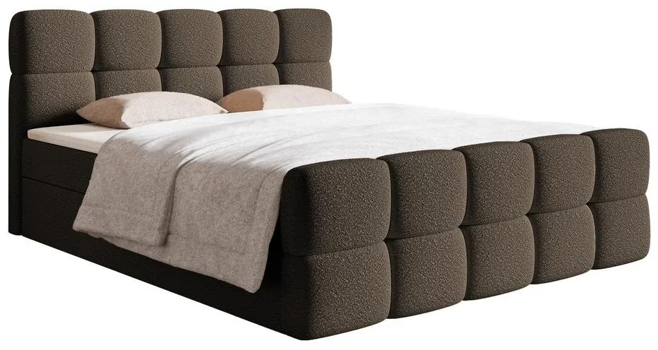 Kontinentális franciaágy 160 cm Cirsten 160C (ágyráccsal és matraccal) (tárolóhellyel) (bézs). 1100157