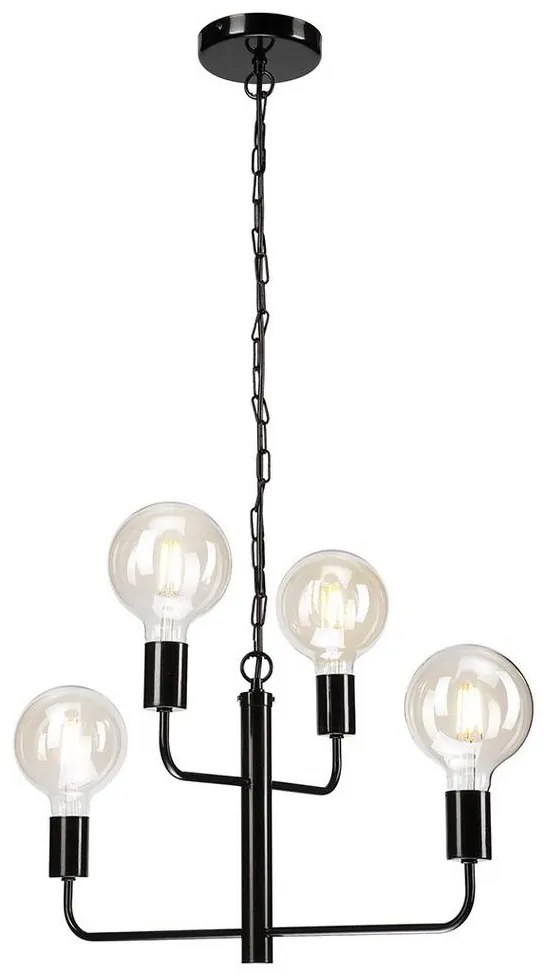 Csillár láncon ORLANDO 4xE27/60W/230V fekete