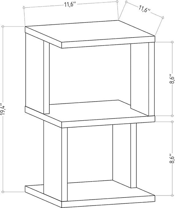 Éjjeliszekrény 2 fiókkal 40x40x58cm BC-03