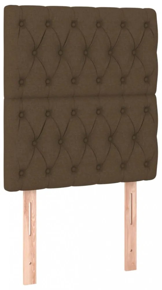 sötétbarna szövet LED-es fejtámla 80x7x118/128 cm