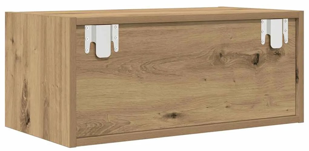 kézműves tölgy színű szerelt fa TV-szekrény 60x31x25,5 cm