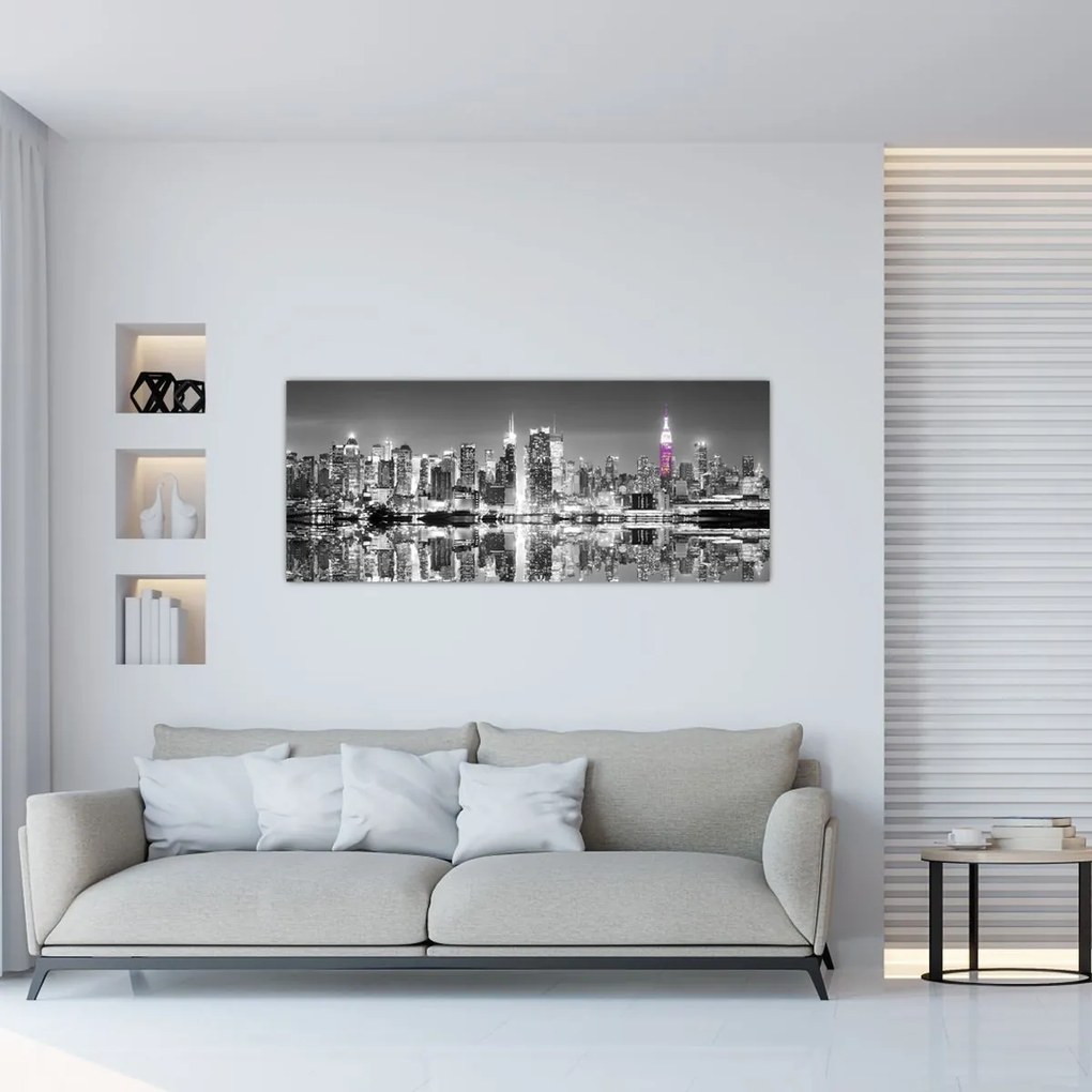 Kép - New York és a lila felhőkarcoló (120x50 cm)