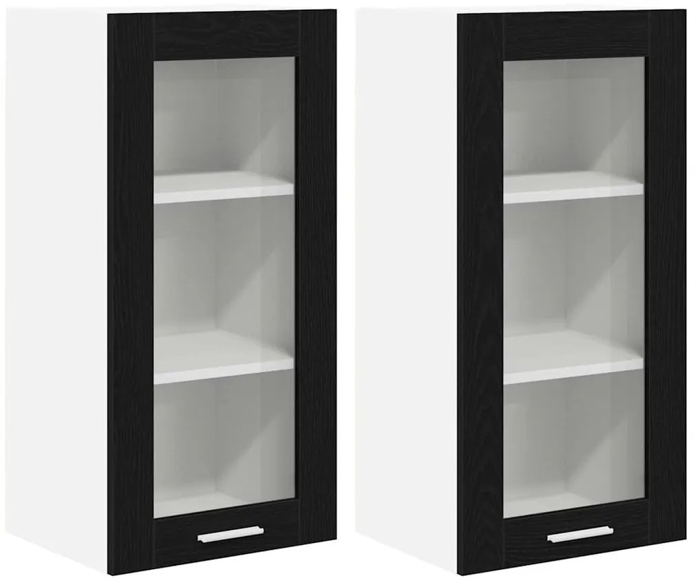 Függő szekrény Riga 2 pcs Fekete tölgy 40 x 31 x 80 cm Faanyag