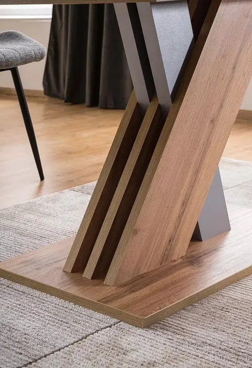 Exel kihúzható asztal tölgy/ezüst 140-180cm