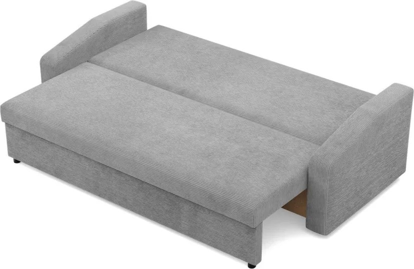 Zeus kanapéágy, kordbársony, bonell töltet, döntött kartámasz, szürke