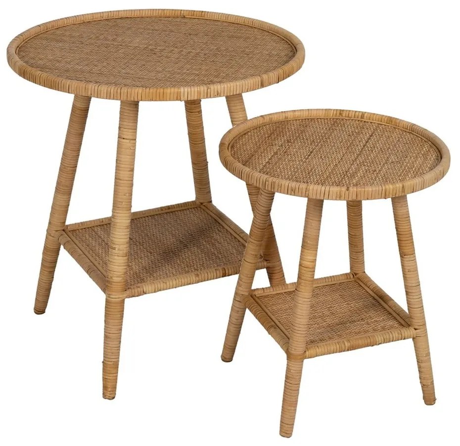 Rattan kerek tárolóasztal ø 60 cm – Ixia