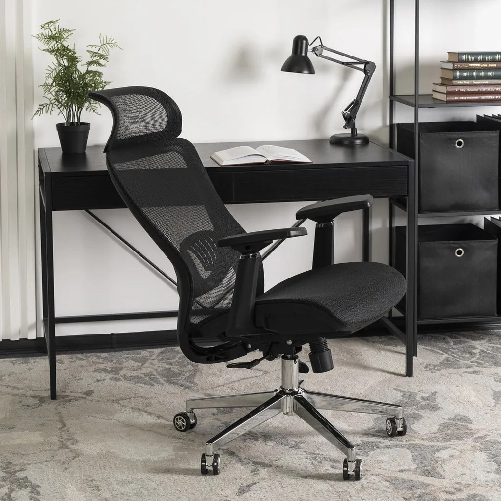 Fotel Obrotowy LITOS Ergonomiczny Czarny