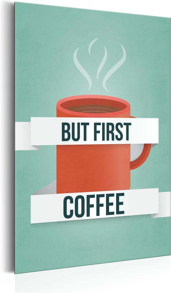 Plakát fémen - Coffee Lovers: But first- Coffee [Allplate]