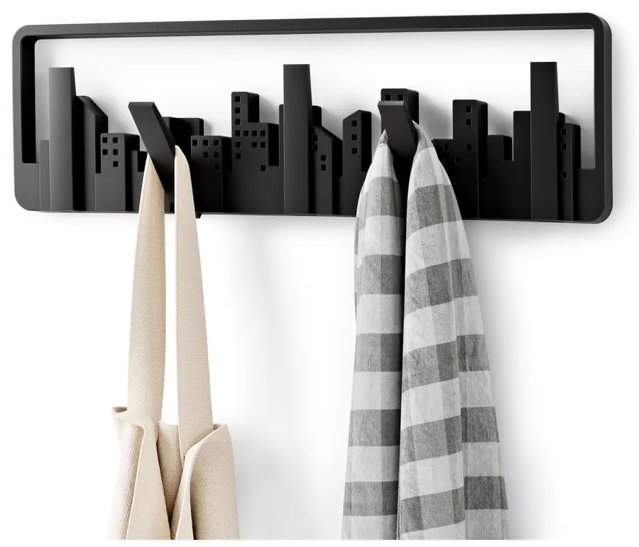 Fekete műanyag fali fogas Skyline – Umbra