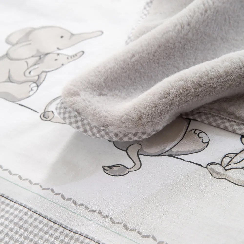 Fehér-szürke mikroplüss gyerek takaró 80x80 cm Sternenzauber – Roba