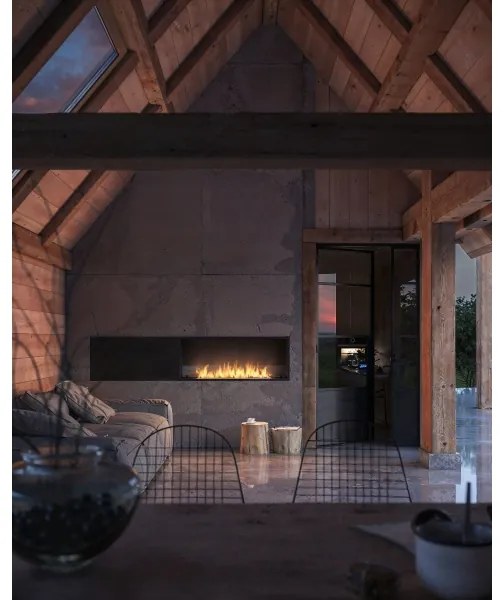 InFire - Beépített BIO kandalló 49,4x124,4 cm 6kW fekete