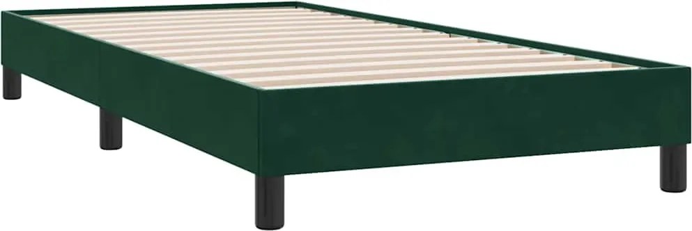 vidaXL sötétzöld bársony ágykeret matrac nélkül 100x210 cm
