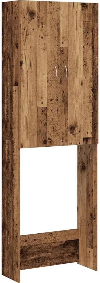 vidaXL antik fa színű mosógépszekrény 64 x 25,5 x 190 cm