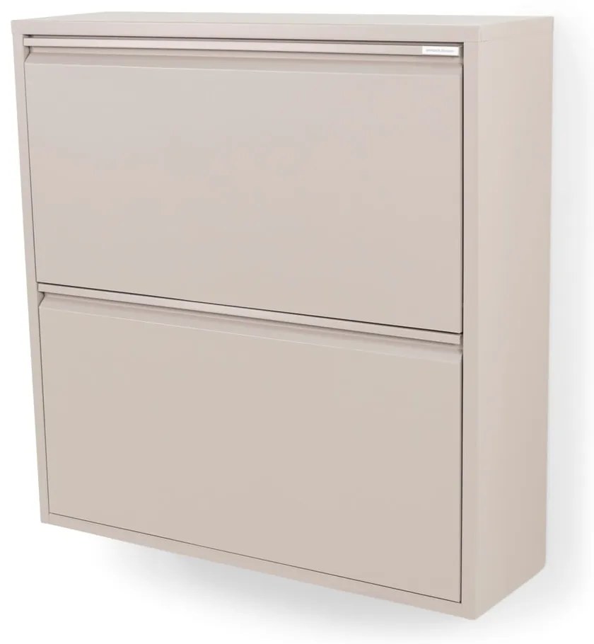 Szürkésbarna fém billenő ajtós cipőtartó 75x77,5x22,5 cm Billy – Spinder Design