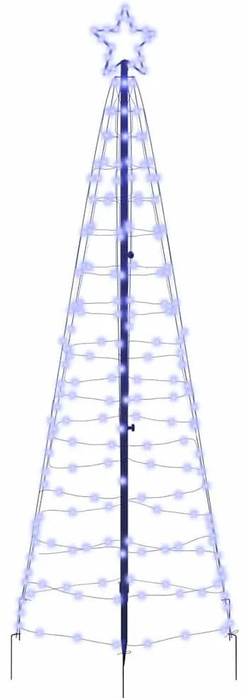 LED Karácsonyfák talajráccsal 390 LED-del Kék 250 cm Vas