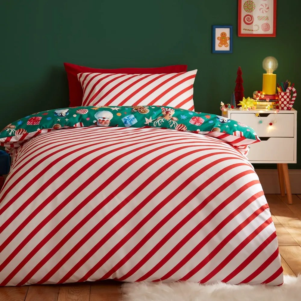 Zöld kétszemélyes ágyneműhuzat 200x200 cm Christmas Icons – Catherine Lansfield