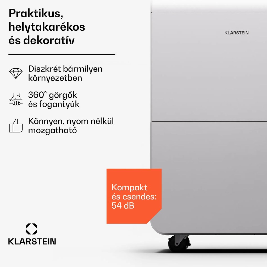 Klarstein DryFy Grand Smart 70, párátlanító, WiFi, kompresszor, 70l/24ó, 90-140 m²