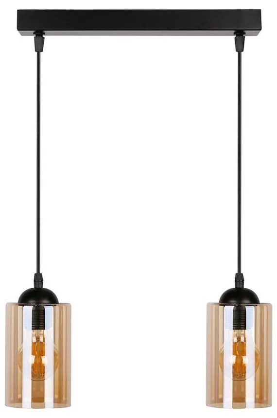 Fekete függőlámpa üveg búrával 10x34 cm Bistro – Candellux Lighting