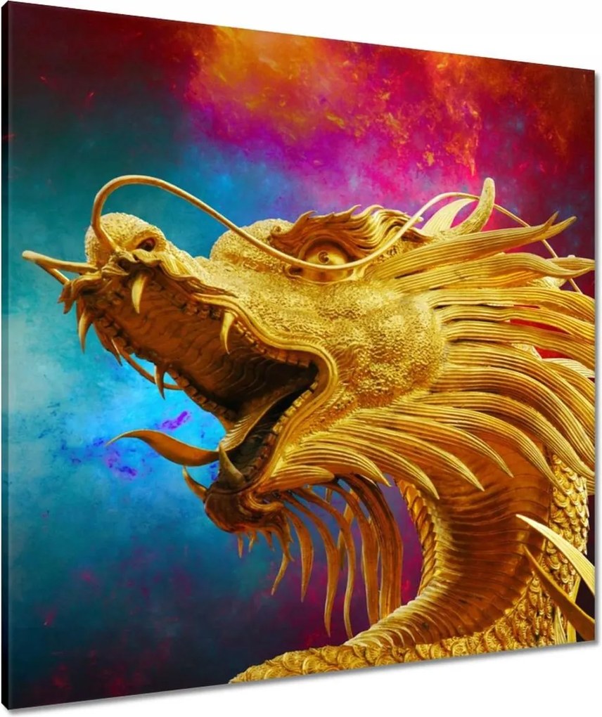 Vászonkép 80x80 Arany kínai sárkány