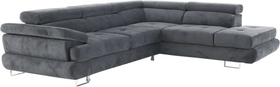 Ülőgarnitúra, szürke, szövet, jobbos, BUTON P