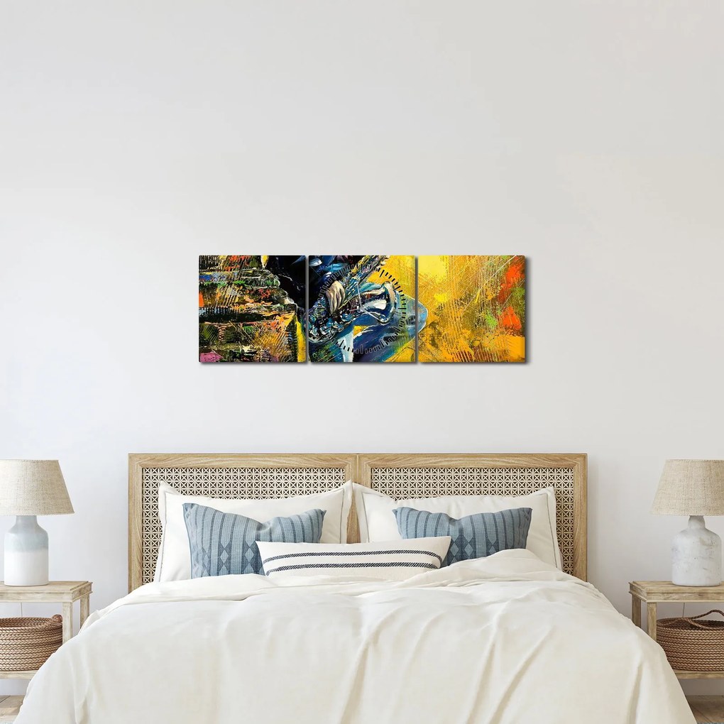 Egy szaxofonos képe (órával) (90x30 cm)