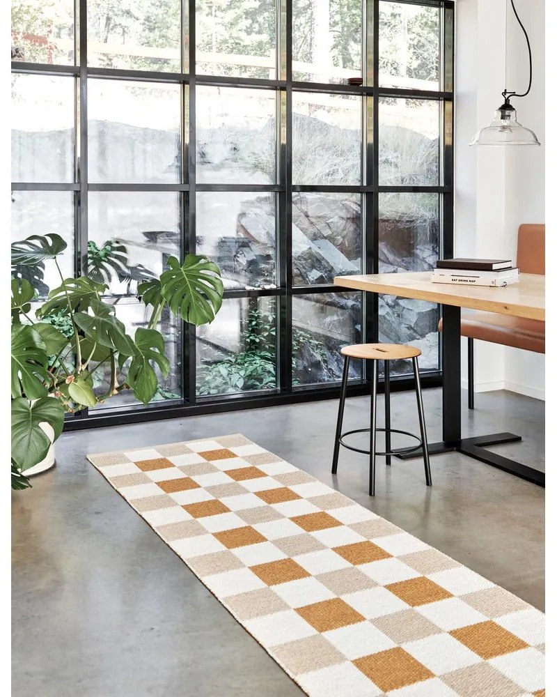 Okkersárga-bézs kültéri-beltéri futószőnyeg 70x160 cm Pix Vanilla Ochre – Pappelina