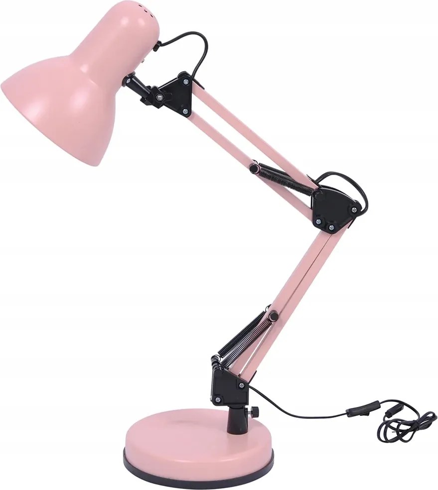 Klasszikus rajz asztali lámpa fekete rózsaszín állítható 55 cm Kaja