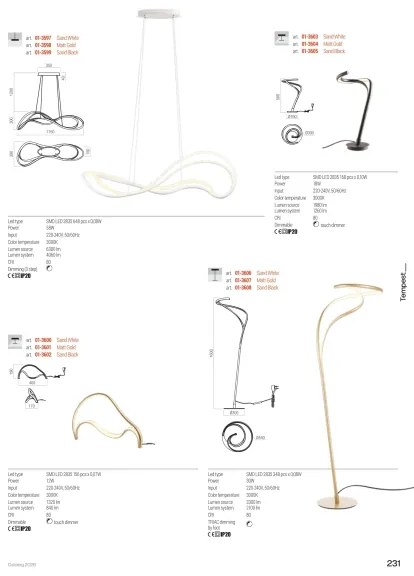 Redo 01-3599 - Dimmelhető LED kábeles csillár TEMPEST LED/58W/230V fekete