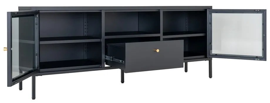 Fekete fém TV-állvány 150x60x35 cm Dalby – House Nordic
