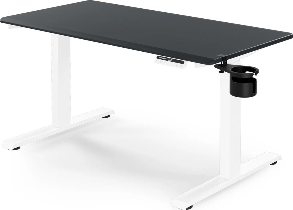 Elektromos, állítható magasságú, ergonomikus, fehér-antracit íróasztal,1200x600 mm: ARIA