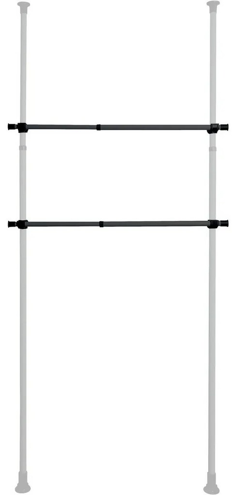 Wenko 2 db Herkules teleszkópos vízszintes rúdszett, fekete