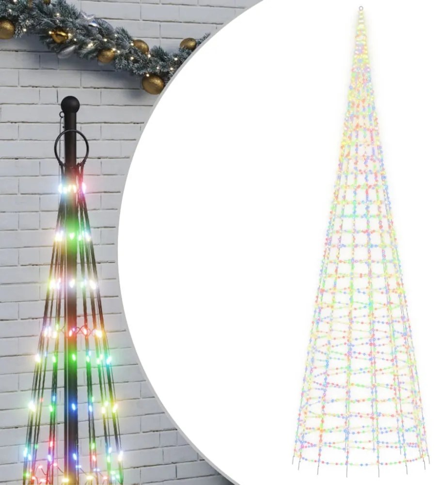 színes LED karácsonyfa zászlórúdra 3000 LED 800 cm