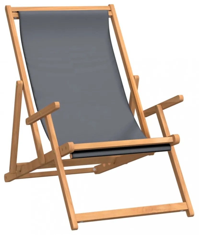 szürke tömör tíkfa összecsukható strandszék