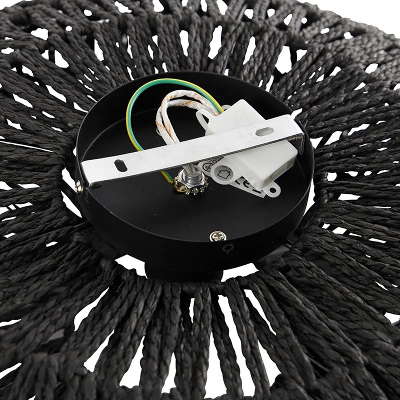 Retro mennyezeti lámpa fekete 50 cm - Lina