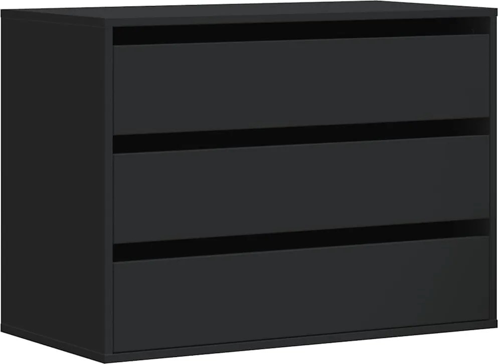 vidaXL fekete szerelt fa fiókos sarokszekrény 80 x 41 x 58 cm