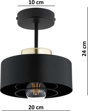 Brilagi - Felületre szerelhető csillár SPRING 1xE27/60W/230V fekete/arany