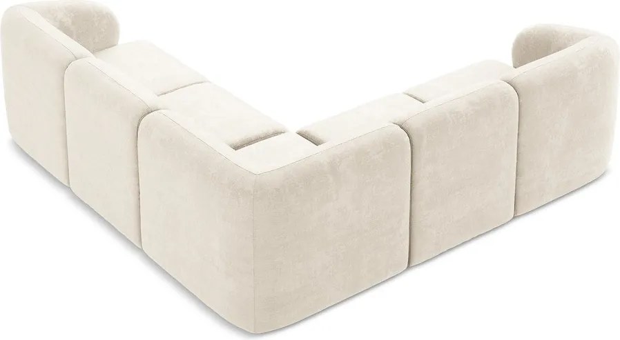 Bézs zsenília sarokkanapé Lani – Makamii