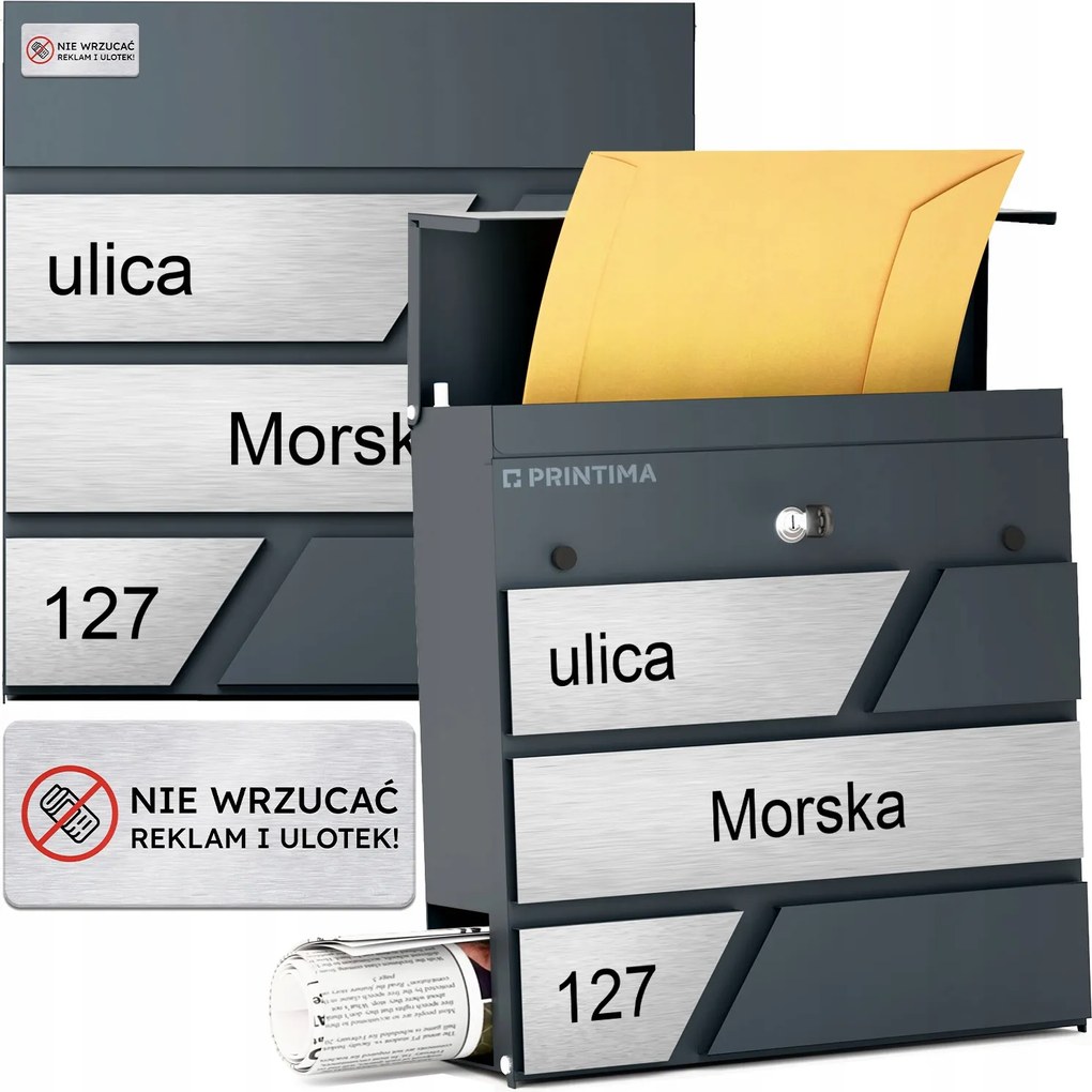 Nagy Levéltartó Doboz Házszámmal Antracit Levéltartó Doboz Házszám