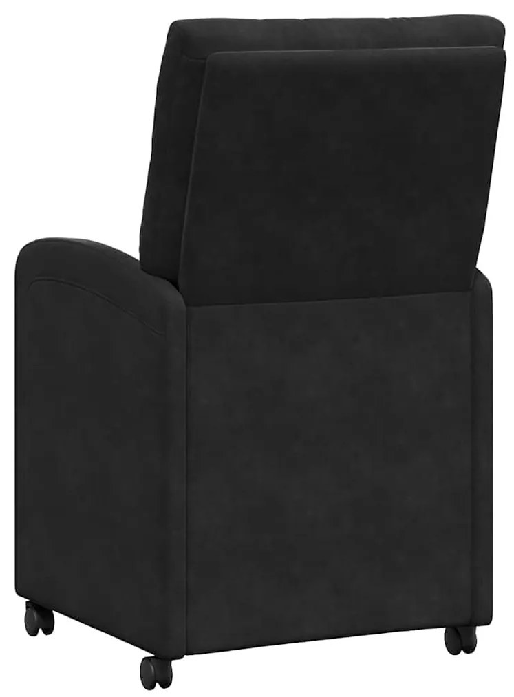 Kerekes Étkező Székek 2 pcs Fekete 58 x 67 x 97 cm Bársony